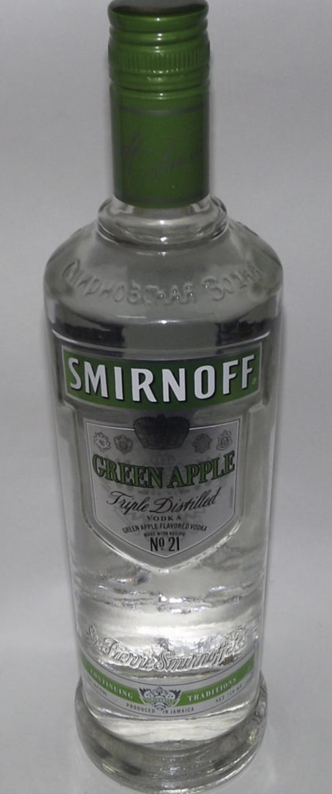 SMIRNOFF VODKA GREEN [1/2 FLASK]